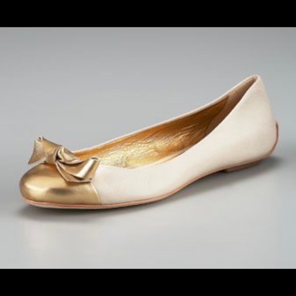 Kate Spade “New York Tabby” gold cap toe ballerina flat - Picture 1 of 11
